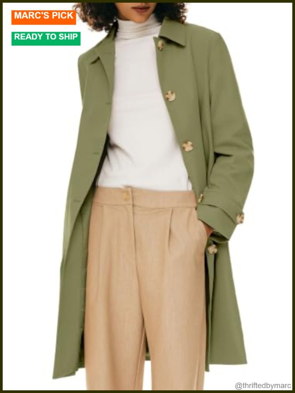 Single Breasted Trench Coat Mid-Long Classic Lapel